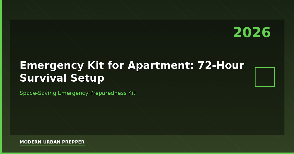 Emergency Kit for Apartment (2026): 72-Hour Survival Setup for Small Spaces