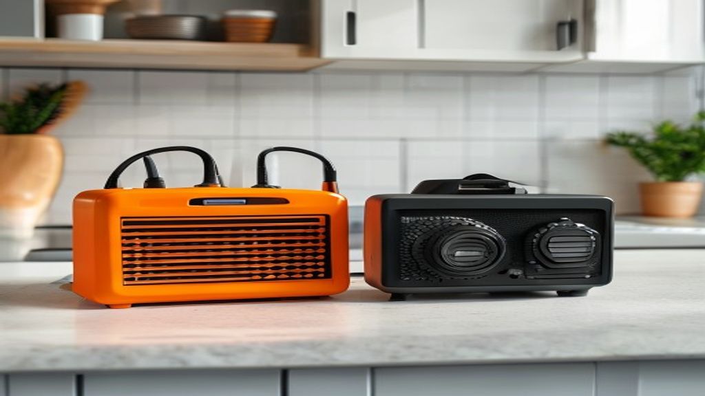 Urban emergency communication devices comparison showing compact emergency radios for apartments