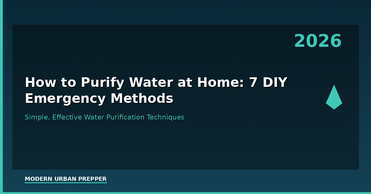 How to Purify Water at Home (2026): 7 DIY Methods That Work in Emergencies