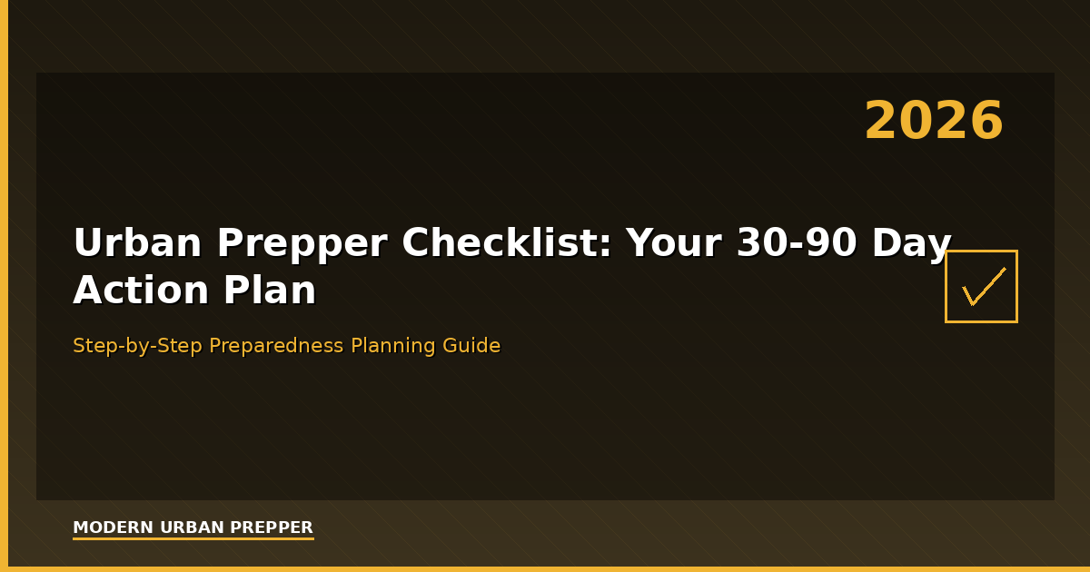 Urban Prepper Checklist (2026): Your 30-90 Day Action Plan